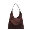 Bolsa Relaxante de Grande Capacidade Nova para Mulheres Outono e Inverno Bolsa de Ombro para o Dia a Dia Bolsa Tote Bucket de Camurça