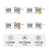 Pendientes de moissanita de cuatro garras de plata esterlina 925 transfronterizos, sencillos, superllamativos, de alta calidad, con incrustaciones de princesa y diamantes cuadrados, a la moda.