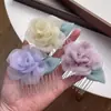 Pasador de Peine de Flor de Malla para Peinado de Princesa, Pinza para el Cabello de Corona Alta Esponjosa para Recoger Cabello Suelto, Accesorio para el Cabello