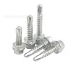 Tornillos Auto-Perforantes Personalizados de Acero Inoxidable 410 con Cabeza Hexagonal Brida y Rosca Cola de Milano Auto-Roscante