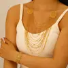 Colar Retrô Étnico do Oriente Médio Transfronteiriço Conjunto de Acessórios para Palco com Pulseira de Metal Dourado Pesada em Camadas