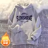 Novo Moletom com Letra para Homens e Mulheres, Estilo College, Tendência Esportiva, Casual Preguiçoso, Confortável, Peça Superior Versátil