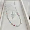 Collar de Cristal de Colores Dopamina con Cuentas para Mujer 2026 Verano Nuevo Estilo Lujo Ligero Nicho Gama Alta Cadena para Clavícula Versátil