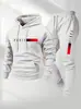 Conjunto Esportivo com Capuz e Cordão Moda Casual Europeu Unissex Estampa de Letras Paris