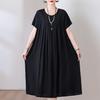 Vestido de verano de algodón y seda para mujeres de mediana edad y mayores, camisón holgado de manga corta para el hogar, talla grande, para uso exterior