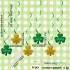 Día de San Patricio Colgante Espiral Colgante de Trébol Verde Dorado St. Colgante de Techo para Decoración de Fiesta del Día de San Patricio