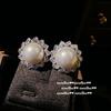 Pendientes Nvnvthui Pétalo Ligero Copo de Nieve Gema Lágrimas de Sirena Chapado Oro 18K Pendientes de Perlas Flor Brillante