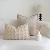 Almofada Lateral Larga Bege com Arco Almofada de Cintura Vento Silencioso Capa de Almofada Almofada de Sofá Capa de Almofada para Quarto Modelo de Hotel