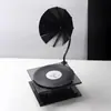 Fonoógrafo Retro de Lujo Ligero Moderno Disco de Vinilo Cristal Adornos Creativos Modelo de Escritorio Joyería para Estudio