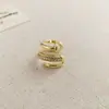 Arete Curvo de Cinco Circonitas de Alta Gama Dongdaemun Coreano para Mujer, Elegante y Genial Arete de Personalidad Estilo Ins