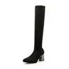 Comercio exterior talla grande otoño e invierno Nuevas botas altas hasta la rodilla adelgazantes para mujer botas altas elásticas botas de lana botas de punto