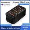 Carregador Multi-Portas de 20 Portas Carregador USB 100W Celular 5V2A Tomada de Carregamento Multi-Portas Estação de Carregamento de Mesa