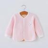 Casaco de bebê outono e inverno com forro de fleece cardigã roupas para recém-nascidos top de peça única quente manga longa roupas de bebê para o outono espessado