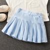 Hermoso Versátil Falda Pantalón Plisada Falda de Algodón Puro para Niños con Shorts de Seguridad Falda Media Delgada para Niños Medianos y Grandes a la Moda