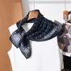 Lenço Quadrado 65cm com Padrão Espinha de Peixe Simples e Elegante para Mulheres, Lenço de Seda de Luxo Leve de Alta Qualidade, Lenço Multifuncional para o Dia a Dia, Xale e Lenço