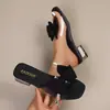 Sandalias cuadradas transparentes de tacón grueso transfronterizas europeas y americanas de talla grande para mujer, nuevo modelo de verano 2026 con lazo y tacón bajo