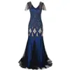 Vestido de Lentejuelas Retro Transfronterizo Europeo y Americano de los años 1920 Vestido Largo de Noche Talla Grande para Fiesta de Banquete Vestido de Mujer de Comercio Exterior