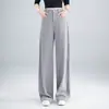 Pantalones Rojos de Pierna Ancha con Pedrería para Mujer, Novedad Primavera y Otoño 2026 de Cintura Alta Holgados Rectos Adelgazantes Casuales