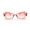Shein nuevo marco rosa con forma de ojo de gato lentes rosas degradados moda europea y americana gafas de sol de moda