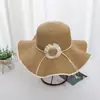 Nuevo Sombrero de Paja de Girasol de Verano para Viajes al Aire Libre y Vacaciones, Sombrero de Sol Ondulado con Protección Solar UV para Mujer Estilo Cat-Eye