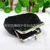 Bolsa de Cosméticos de Lámina de Aluminio Botón a Presión Bisagra Pequeña Bolsa Bolsa Mini de Cosméticos Bolsa de Lámina de Aluminio Pintada Negra Bolsa de Lámina Metálica Personalización