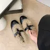 Zapatos de algodón francés punta redonda zapatos peludos mujer nuevo hebilla zapatos Mary Jane más terciopelo boca poco profunda suela blanda de una sola tira cálidos 2026