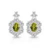 Brilho ao vivo venda quente brincos de imitação de gema colorida prata S925 brincos de tarraxa cor de ovo de pombo brincos de imitação de luxo formato de ovo Moissanite joias