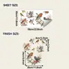 Diseños acuarela florales y de pájaros retro, adecuados para decorar dormitorios, salas de estar, estudios, armarios y muebles.; pegatinas de pared autoadhesivas