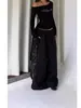 Calça de Moletom Estilo Americano com Pedrarias para Mulheres, Calça Solta de Pernas Largas para Primavera/Verão, Calça Tendência de Comprimento Total para Dança Jazz