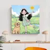 30*30 Nova Pintura a Óleo Digital Série Desenho Animado Menina Fofa Pintura Decorativa Atacado Arte de Parede Pintura Acrílica de Alta Qualidade