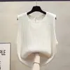Chaleco de Punto Calado en Capas Estilo Coreano para Mujer 2026 Verano Nuevo Diseño con Sentido Nicho Reductor de Edad Suéter Cuello Redondo Moda