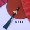 Lingzhenxin Abanico Blanco con Borlas para Orejas Colgante con Orejas Hanfu Antiguo, Colgante para Cheongsam, Accesorios para Teléfono Móvil, Colgante Pequeño