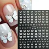 Pegatinas Transfronterizas para Uñas Nuevas Ins Estampado en Caliente Clásico Dorado y Plateado Blanco y Negro Cuatro Colores Mariposa Grande y Pequeña Pegatinas Adhesivas para Uñas