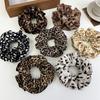 Anillo para el cabello de intestino grueso Y2K de Spice Girl leopardo europeo y americano para todo, para coleta de mujer de alta gama, cuerda para el cabello, banda de goma, accesorios