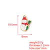 Colgante de Navidad de Acero Inoxidable Europeo y Americano Chapado en Oro de 18 Quilates con Goteo de Aceite Árbol de Navidad de Dibujos Animados Reno Lindo Accesorios de Joyería
