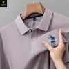 Camiseta polo masculina de manga comprida outono e inverno transfronteiriça 260g algodão puro polo masculino bordado em estoque atacado