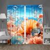 2 Peças cortina de decoração para casa série concha marinha fabricantes fornecem cortina de tecido de impressão digital 3D transfronteiriça tela de janela