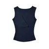 Nuevo top sin mangas de verano estilo europeo y americano para chica sexy con escote en V cruzado, estilo puro deseo, ajustado, corto, adelgazante, para mujer