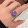 Anillo Abierto Redondo Super Brillante de Circonita, Simple y Moderno, Versátil, Lujo Ligero, Sensación de Alta Gama, Popular en Xiaohongshu, Joyería de Moda