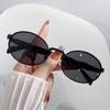 Gafas de sol ovaladas de metal personalizadas para mujer, gafas de sol de montura grande de moda europea y americana, gafas de sol de estilo callejero retro de celebridades de Internet transfronterizas