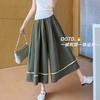 Calças Culotes Yamamoto Plus Size Femininas Verão Novo Renda Saia A-Line Casual Pernas Largas Culotes Look Emagrecedor de Alto Nível Tendência