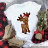 Camiseta Feminina de Manga Curta de Natal Moda Estampada Stand-alone AliExpress menina cheinha Camisa Base