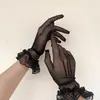 Guantes de Encaje de Malla Elástica Accesorios de Vestido de Novia Lolita Disfraces Guantes de Performance