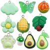 1 colgante de resina verde aguacate gato bola de carne mariposa colgante pie colgante accesorios para joyería hecha a mano DIY