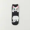 Calcetines de comercio exterior transfronterizos estilo académico coreano japonés para mujer, lindos calcetines de gatito de dibujos animados para otoño e invierno, fabricantes al por mayor