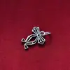 Colgante de lazo de plata pura S925 collar estilo ins charm hecho a mano DIY pulsera de cristal accesorio de decoración de cuerda trenzada plata