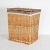 Cesto de roupa suja trançado cesto de roupa suja com tampa grande de rattan cesto de armazenamento de vime para roupa suja loja de panela quente balde de roupa suja atacado