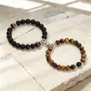 Pulsera de Turquesa Blanca Natural Pulsera Magnética para Pareja Día de San Valentín Imán de Corazón de Amor Pulsera para Pareja Hecha a Medida