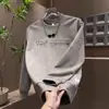 Outono Inverno Novo Estilo Versátil Tendência Moletom com Capuz Masculino Carimbo de Aço Letra Gradiente Top Manga Longa Casual Moda Tendência