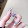 Anillo Abierto Serie Rosa Brillante Tilianni Diseño de Lujo Ligero Francés Estilo Dulce Fresco Anillo de Moda
